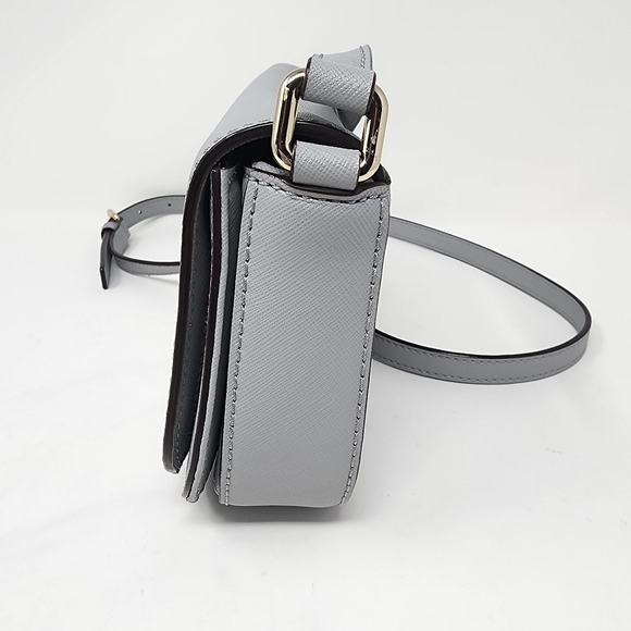 Kate Spade Lauren Way‎ Carsen Saffiano Leather Crossbody Shoulder Bag Gray Small - Picture 4 of 16